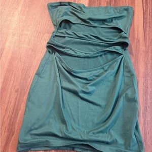 Elegant Green Strapless Dress